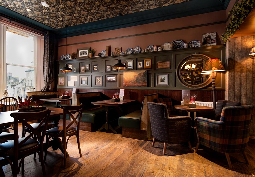 The bar area at The Ambleside Inn, Ambleside, Cumbria