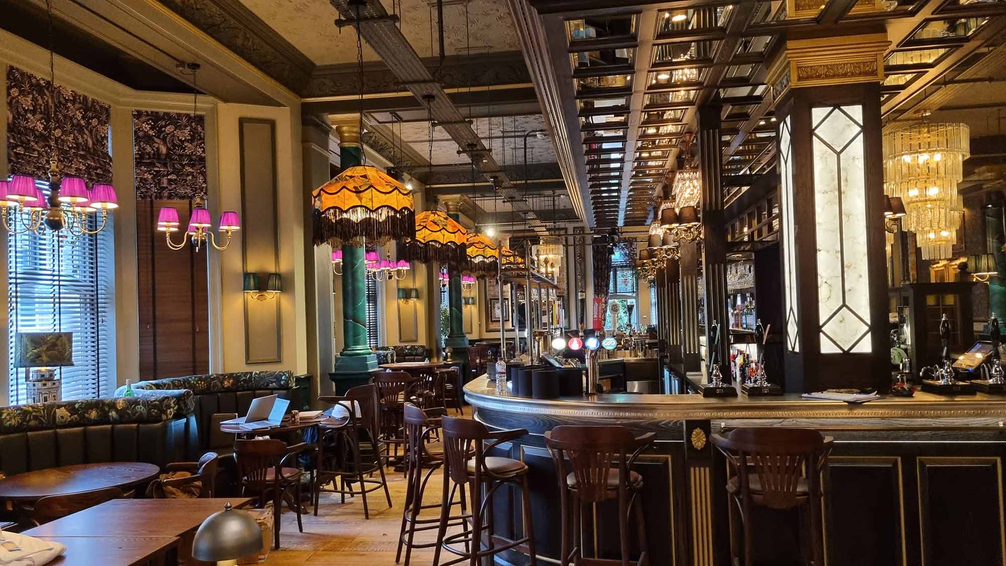The bar area at The Harrogate Inn, Yorkshire