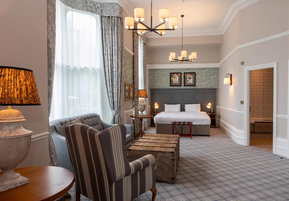 Typical bedroom interior design at The Harrogate Inn, Yorkshire