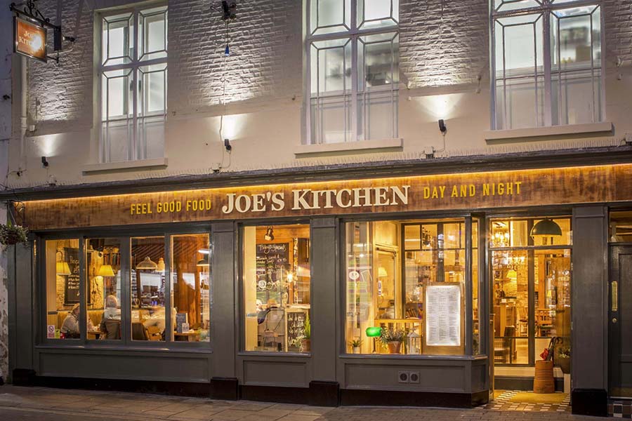 night time exterior shot of Joe's Kitchen, York