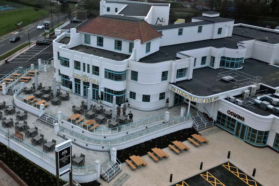 aerial view of The Tynemouth Castle Inn, Tynemouth