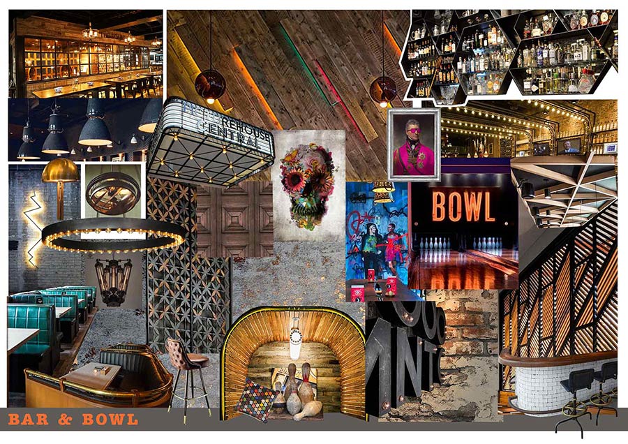 Bar & Bowl mood board and design cue visuals