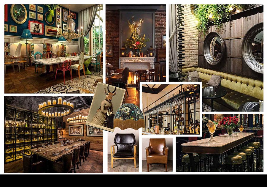 Carrells mood board and design cue visuals