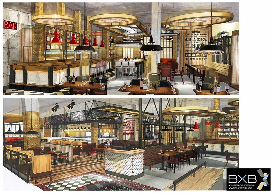 Gatwick Airside bar interior design visuals