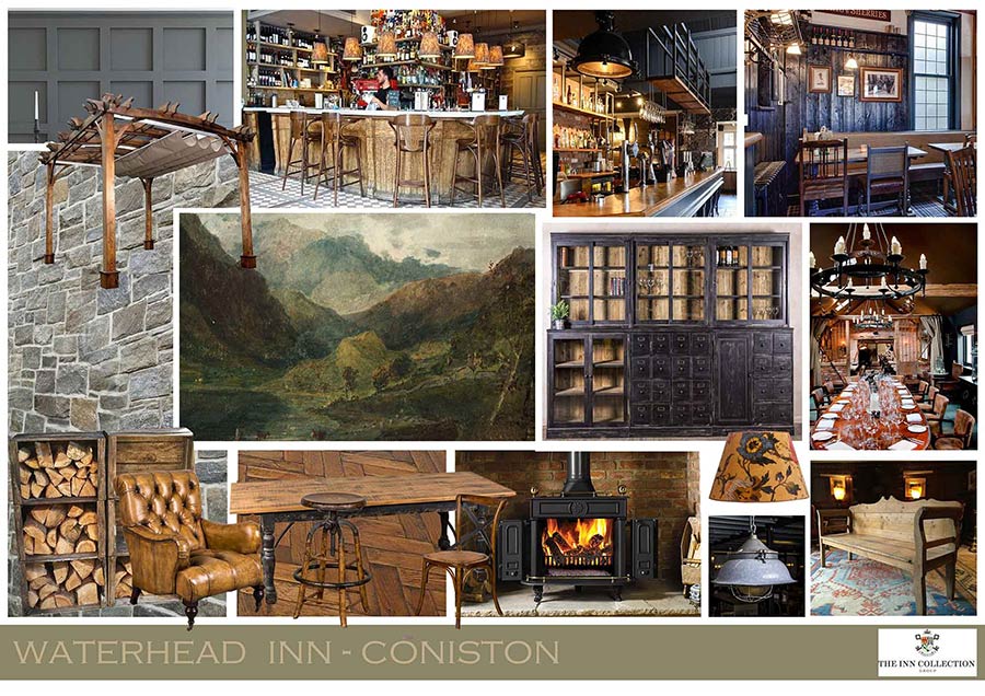 Waterhead Inn, Coniston interior design cue mood board