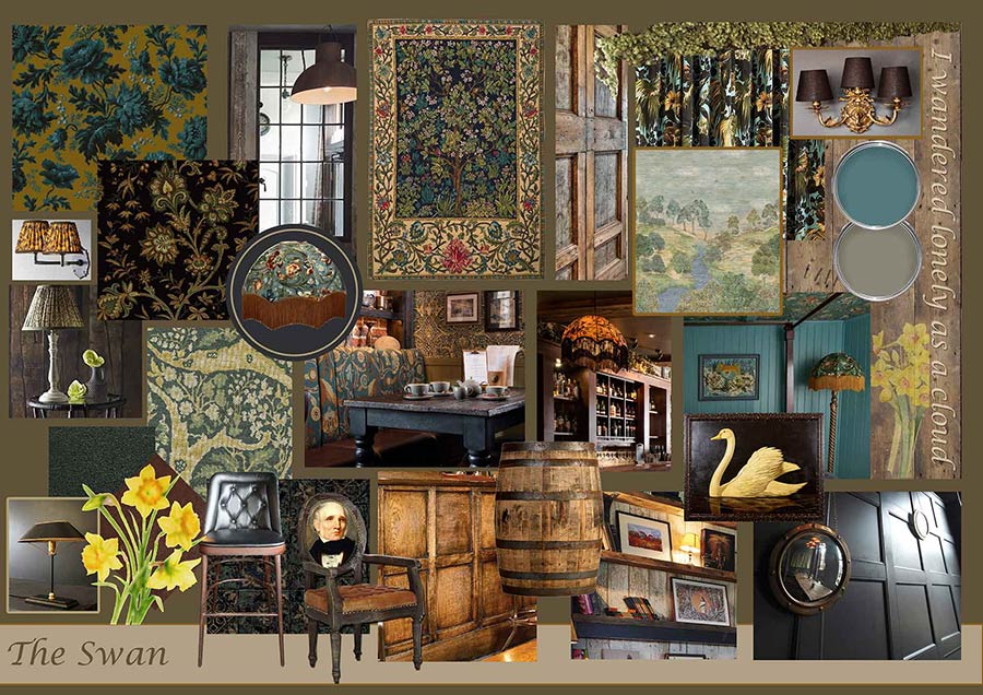 The Swan, Grasmere, Cumbria mood board and design cue visuals