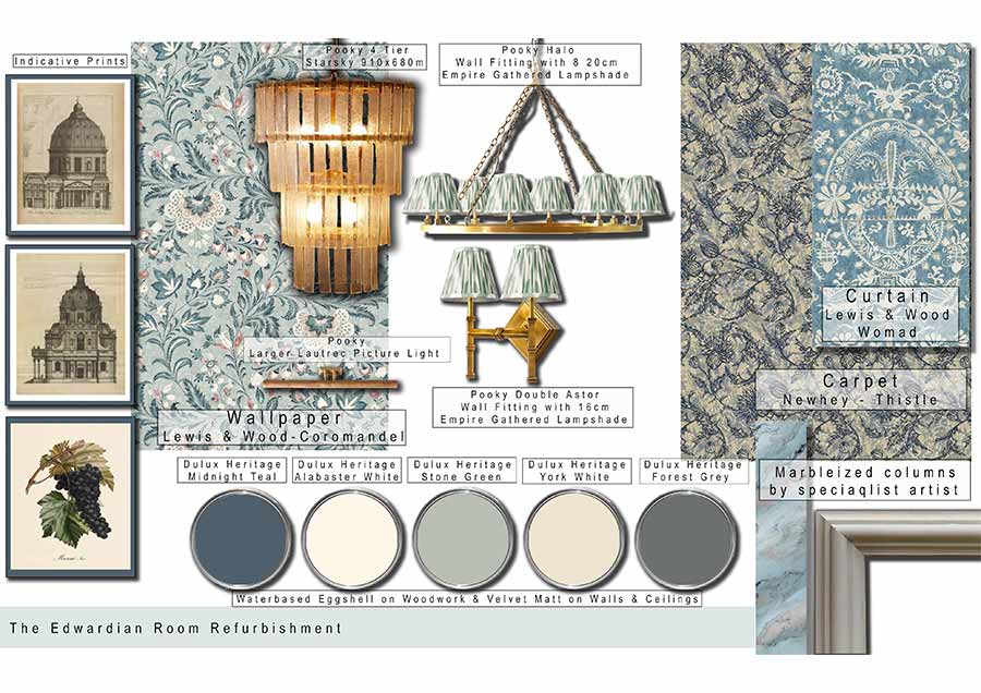 Crown & Mitre interior design illustration